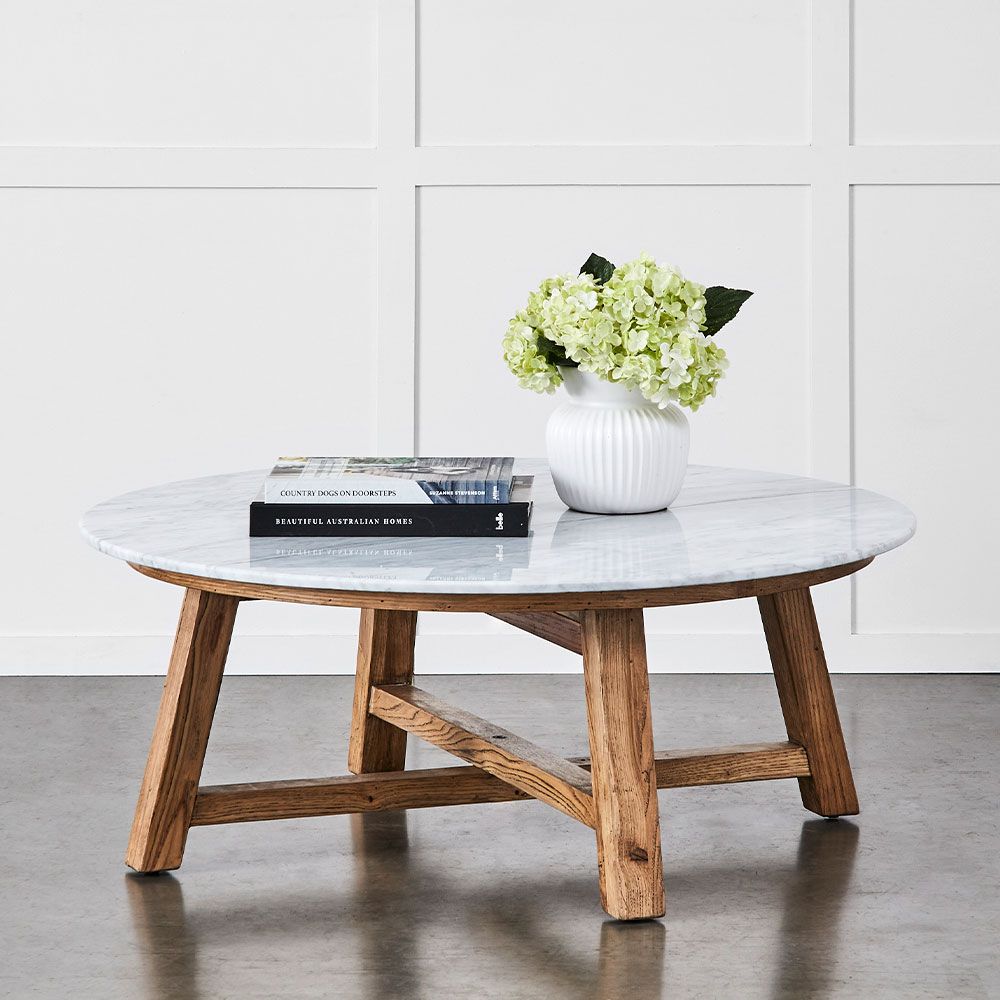 Alley Coffee Table, White & Natural