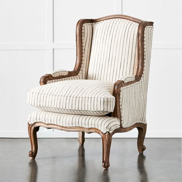 Khadi Hickory Stripe Armchair